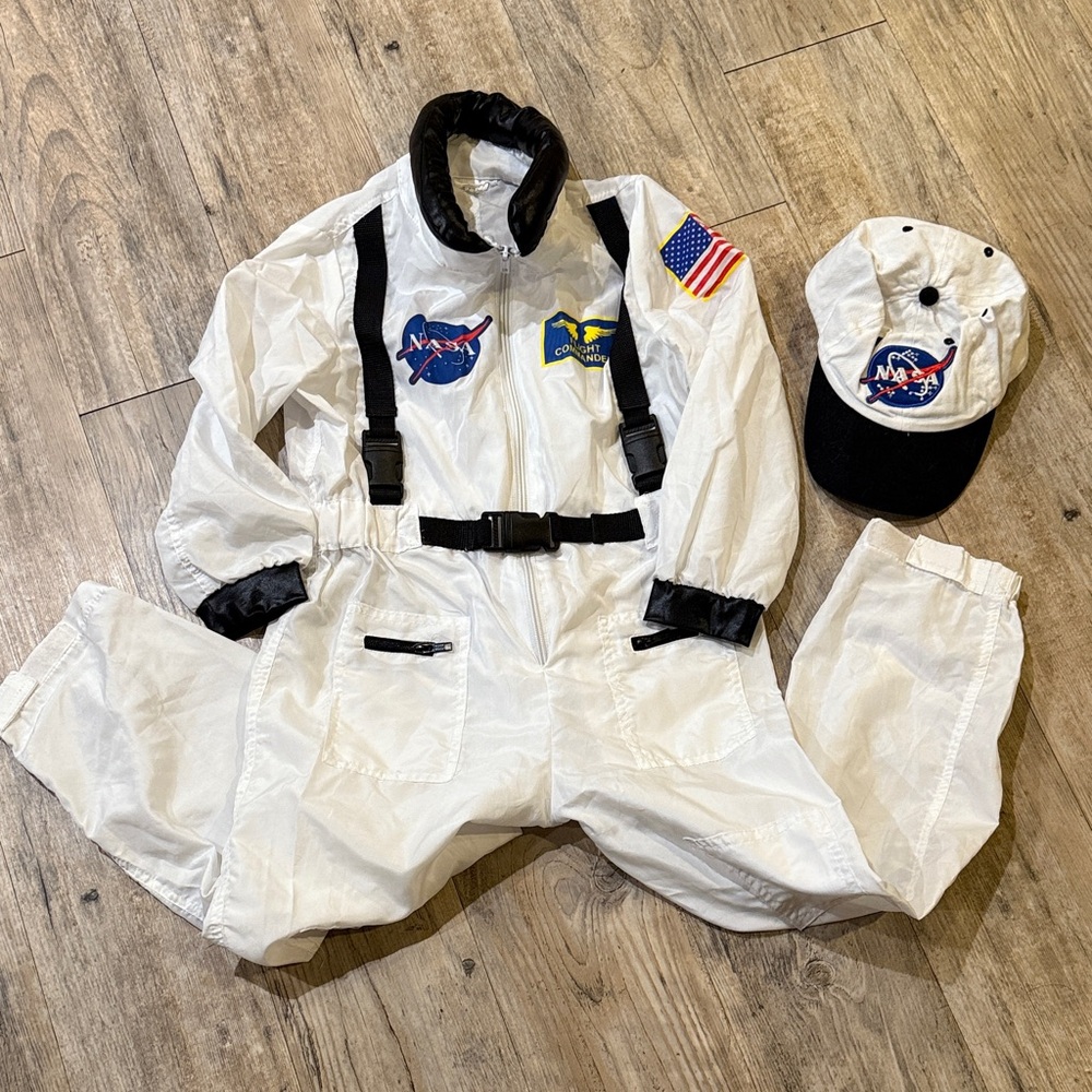 White NASA Astronaut Costume with Cap